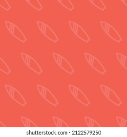 Pink seamless pattern with outline surfboard.