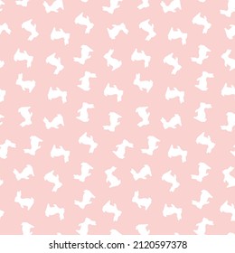 Pink seamless pattern with rabbits