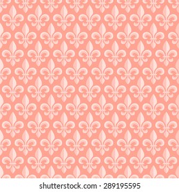 Pink seamless pattern with royal lily. Vector background