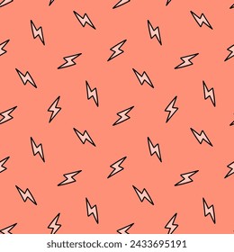 Pink seamless pattern with tiny lightning bolt
