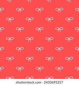 Pink seamless pattern with white bows