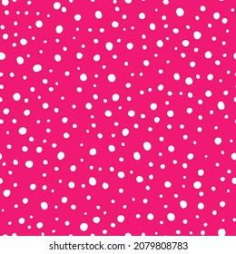 Pink seamless pattern with white dots