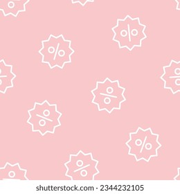 Pink seamless pattern with white percentage badge