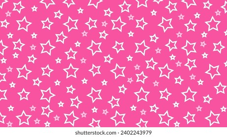 Patrón transparente rosa con estrellas blancas
