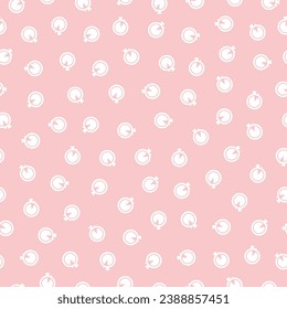 Pink seamless pattern with white stopwatch