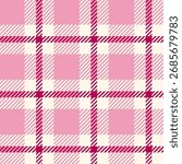 Pink seamless plaid tartan pattern, colorful natural fabric swatch, textile, geometric background