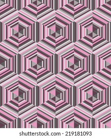 A pink seamless repeating hexagonal pattern