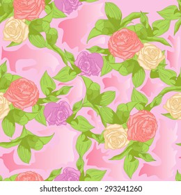 Pink seamless with roses