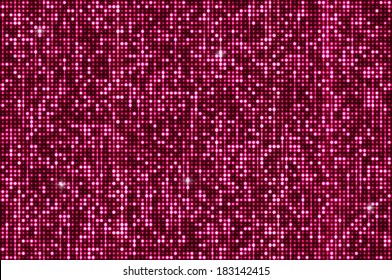 Pink seamless shimmer background with shiny red and silver black paillettes. Sparkle glitter techno background. Glittering sequins club screen. Abstract technology background,