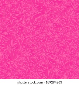 Pink seamless star pattern background - vector version
