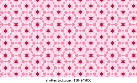 Pink Seamless Stars Background Pattern Vector Illustration