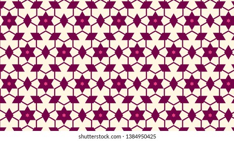 Pink Seamless Stars Background Pattern Illustration