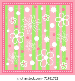 Pink seamless with stitch. Vector illustration.