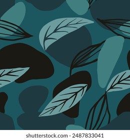 Pink Seamless Summer Foliage Artwork Wallpaper. Vivid Repeated Nature Organic Leaves, Seamless Pattern. Light Continuous Contemporary Isolated Invitation Vector. 