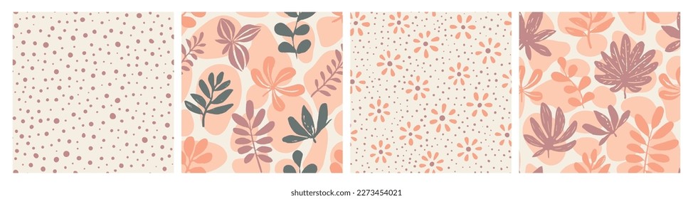 Pink Seamless Summer Simple Illustration Pattern. Light Seamless Elegant Natural Template, Seamless Vector. Black Repetitive Creative Fresh Shape Design. 