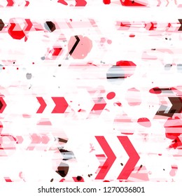 Pink seamless texture from arrows and stripes. Abstract vector background for web page, banners backdrop, fabric, home decor, wrapping