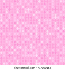 Pink seamless texture of  glittering wavy lozenges. Grainy effect of a chaotic matrix pixels. Sweet mosaic pattern for decorating of Christmas, Valentine, wedding gifts, cloth fabric or coverings.