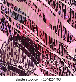 Pink seamless texture with strokes. Abstract vector background for web page, banners backdrop, fabric, home decor, wrapping