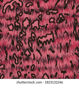 Pink seamless vector print of lynx spots, imitation fur