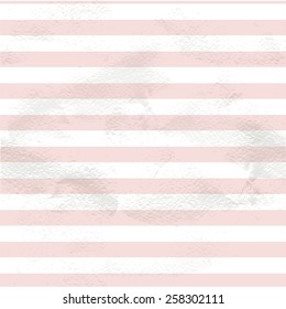Pink seamless vintage pattern of  white horizontal strips on grange paper