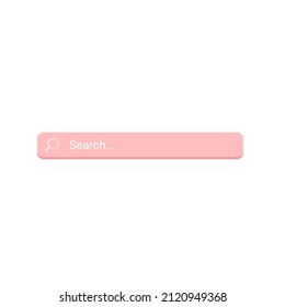 Elemento de diseño de barra de búsqueda rosa. Barra de búsqueda para la interfaz de usuario. Ilustración del vector