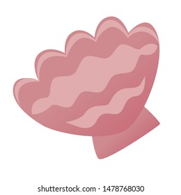 Pink seashell flat color illustration on white