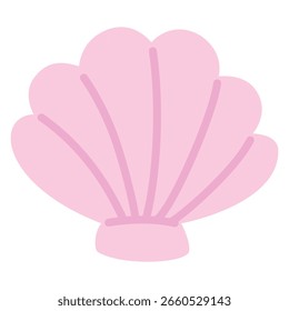 Ilustración de concha rosa en estilo plano