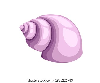 Ilustración del vector de la concha marina simple y rosa aislada en fondo blanco