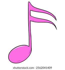 pink semiquaver music sign illustration hand drawn isolated vector