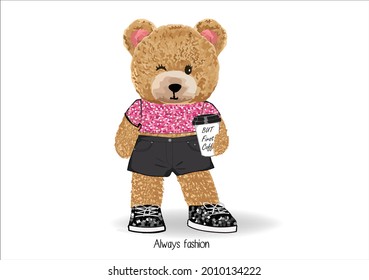 sequin teddy bear