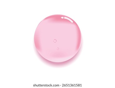 Pink serum drops creating a textured pattern on white background