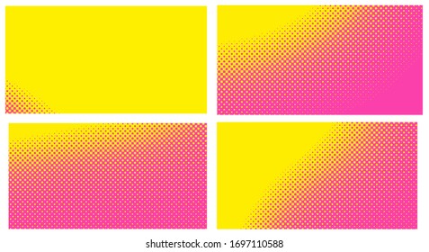 Pink Set background with dots. abstract halftone dots design. Vector illustration for comic book.
