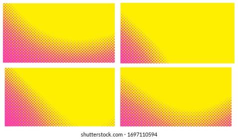 Pink Set background with dots. abstract halftone dots design. Vector illustration for comic book.