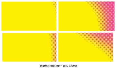 Fondo Pink Set con puntos. diseño abstracto de puntos de medio tono. Ilustración vectorial para el cómic.