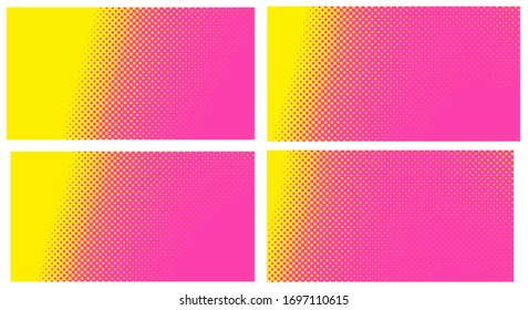 Fondo Pink Set con puntos. diseño abstracto de puntos de medio tono. Ilustración vectorial para el cómic.