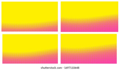 Pink Set background with dots. abstract halftone dots design. Vector illustration for comic book.