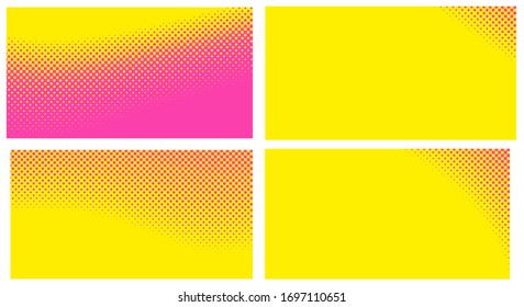 Pink Set background with dots. abstract halftone dots design. Vector illustration for comic book.