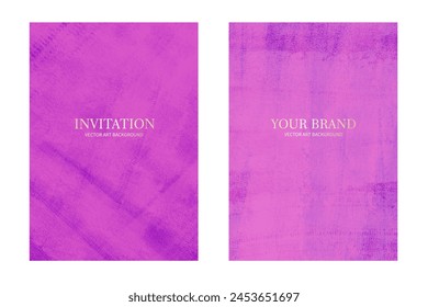 Rosa Set von Cover Design mit Vektorgrafik Textur und Pinselstrichen für Cover Design, Karten, Poster, Flyer. Alterter Vintage-Kunsthintergrund. Pinkfarbene Grunge-Vorlage.