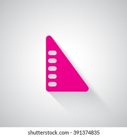 Pink Set Square web icon on light grey background