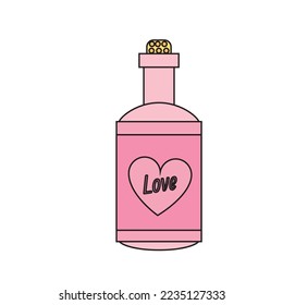 Pink Set Valentine Vector Icon Illustration