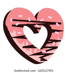 Pink Set Valentine Vector Icon Illustration