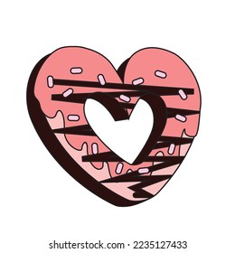 Pink Set Valentine Vector Icon Illustration