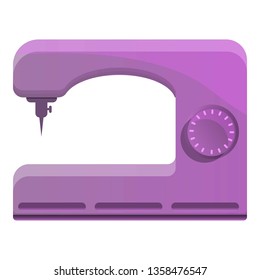 Pink sew machine icon. Cartoon of pink sew machine vector icon for web design isolated on white background