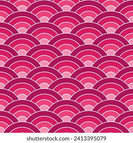 Pink shade of Japanese wave pattern background. Japanese seamless pattern vector. Waves background illustration. for clothing, wrapping paper, backdrop, background, gift card.