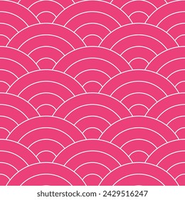 Pink shade of Japanese wave pattern background. Japanese seamless pattern vector. Waves background illustration. for clothing, wrapping paper, backdrop, background, gift card.