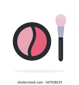 Pink shade in the round package vector flat material design object. Isolated illustration on white background.