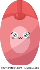 Pink shampoo, illustration, vector on white background