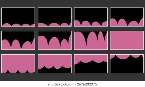 Pink Shapes Transition Animation | Frame by Frame Vector Sequence
