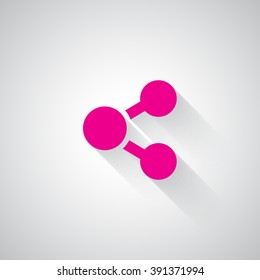 Pink Share web icon on light grey background