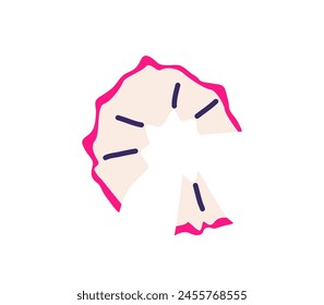 Pink shavings pencil vector illustration isolated on white background.